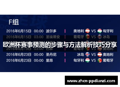 欧洲杯赛事预测的步骤与方法解析技巧分享